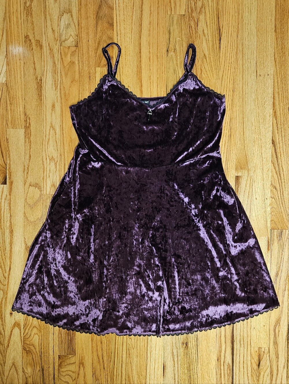 Hot Topic Purple Crushed Velvet Cami Dress